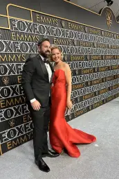Katherine Heigl and husband Josh Kelley on the red carpet at the 75th Emmy Awards
