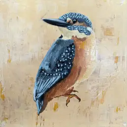 Katherine Heigl's mixed media work Kingfisher for her 